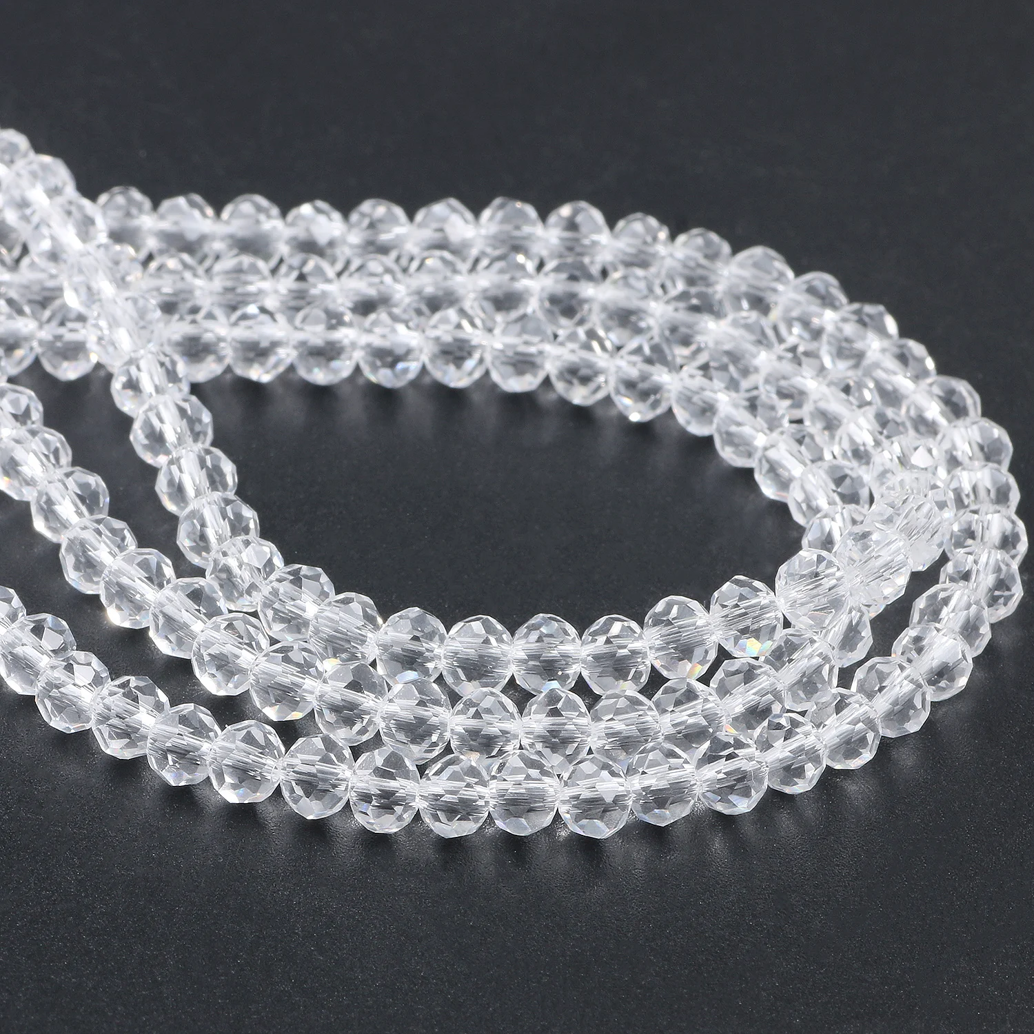 2mm 3mm 4mm Czech Rondelle Faceted Austria Clear Crystal Beads Loose Spacer Flat Round Glass Beads for Jewelry Making 15