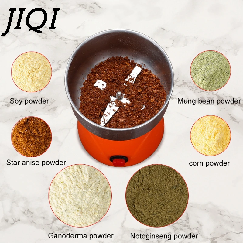 Electric Coffee Grinder Stainless Steel Blade Herb Nuts Crusher Powder Mill Grains Chopper Cafe Beans Spices Grinding Machine EU