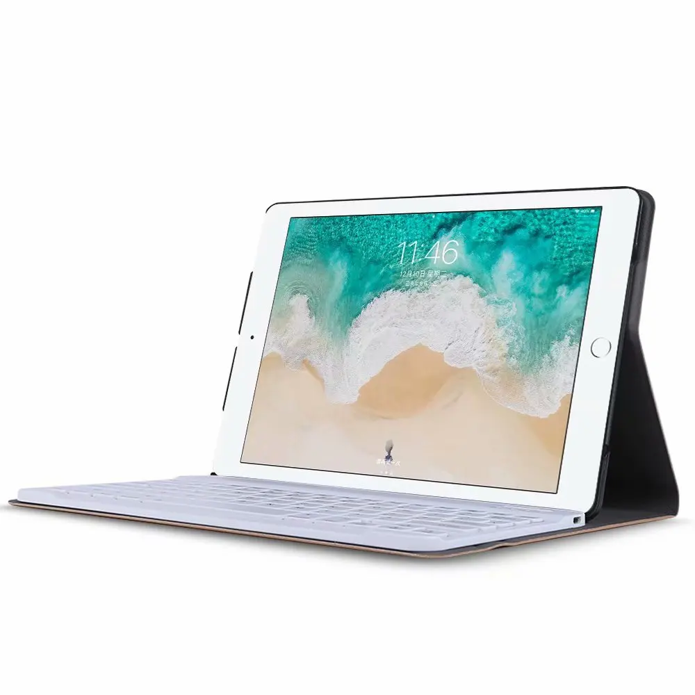 Funda inteligente para IPad 7 De 7ª generación, carcasa de tableta Litchi de 10,2 pulgadas para IPad 10,2 2019, carcasa ligera con teclado Bluetooth y bolígrafo