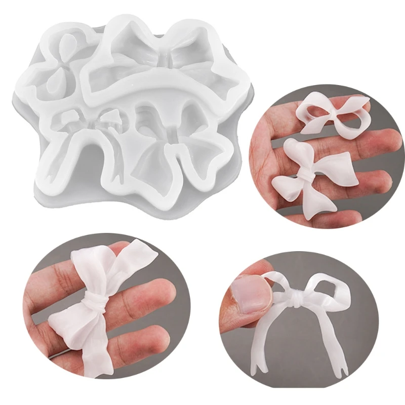 

Handmade Bowtie Ribbon Silicone Resin Mold Bowtie Soap Mould Bow Pendant Crystal Epoxy Resin Casting Mold Craft Tools