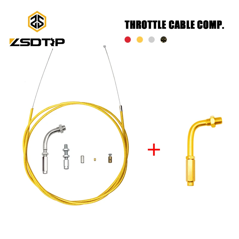 ZSDTRP 190cm Motorcycle Throttle Cable Gas Brake Clutch Cable Repair Kit For CBR125 CRF230 KLX EXC NINJA Dirt Bike ATV Quad