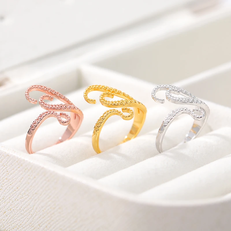 Adjustable Gothic Rings For Women Men Gold Color Sea Squid Octopus Ring Fashion Jewelry Vintage Rock Opened Size Anillos