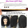 Afro Verworrene Lockige Stirnband Perücke Menschliches Haar Kurz Brasilianische Remy Haar Volle Maschine Made Menschliches Haar Perücke Keine Kleber Keine gel Luffywig #3