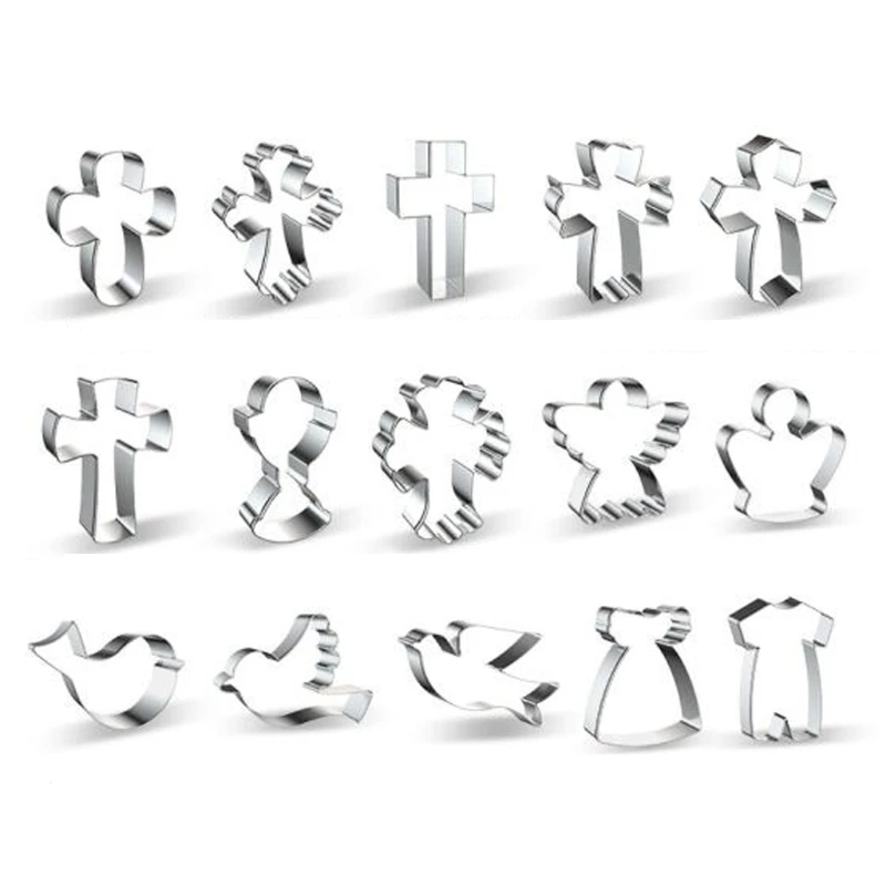 Cookie Cutters Religious Baptism Homing Stainless Steel Biscuit Molds Baking DIY Cake Frosting Cookie