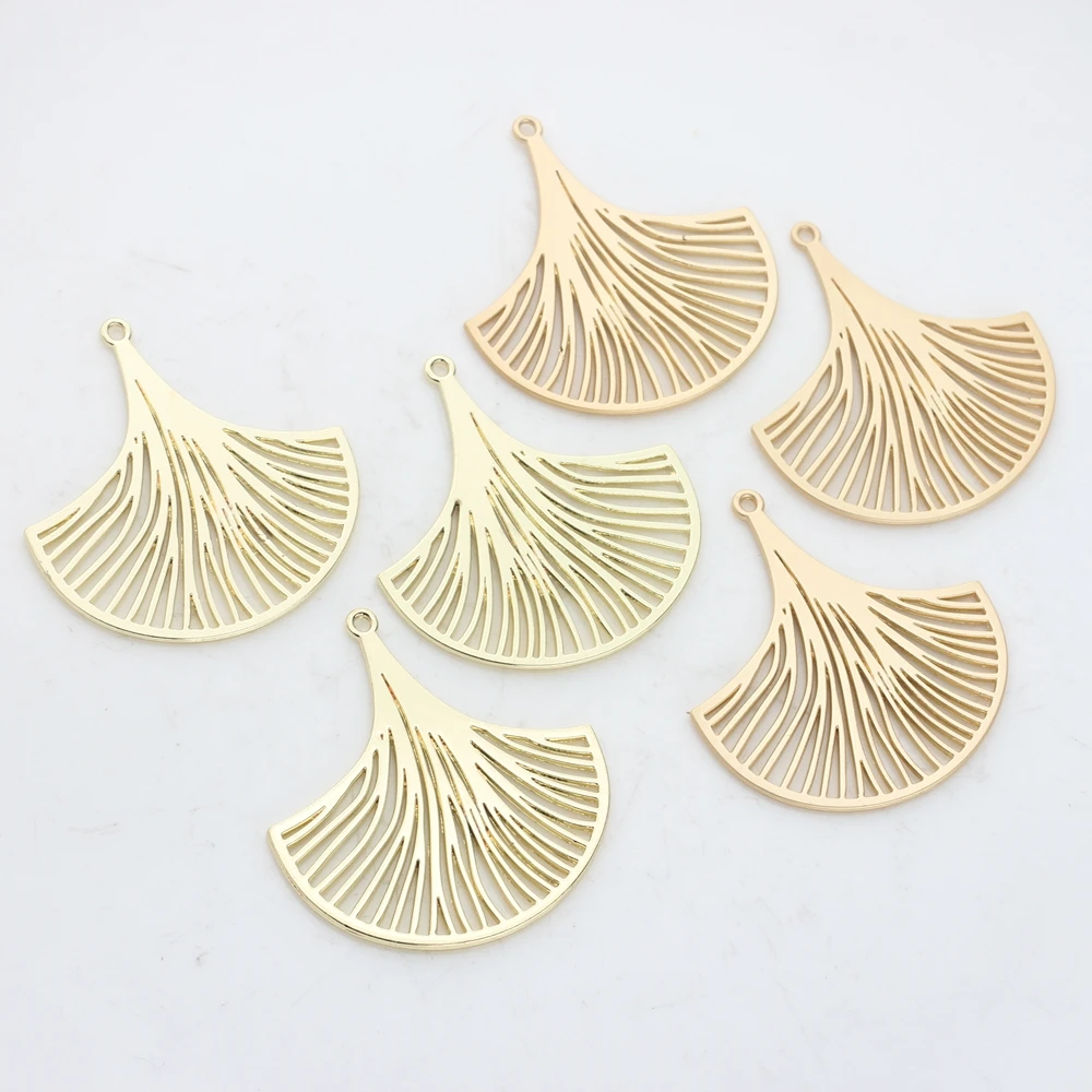 34mm 10pcs/lot Zinc Alloy Charms  Hollow Ginkgo Leaves Shape Charms For DIY Fashion Jewelry Making Finding Accessories