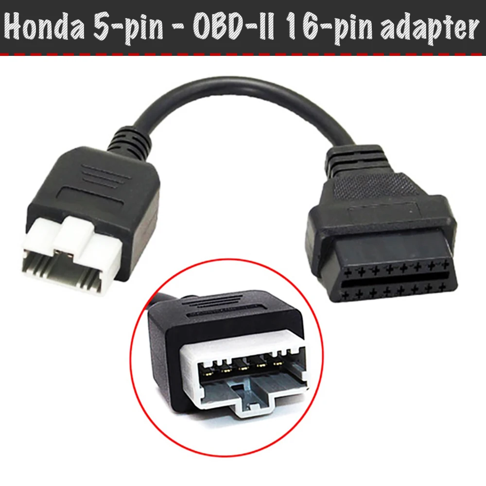 16 pin Honda 5-pin-obd-ii adapter diagnostic connector for Honda OBD2 adapter cable OBD2 diagnostic adapter OBD2