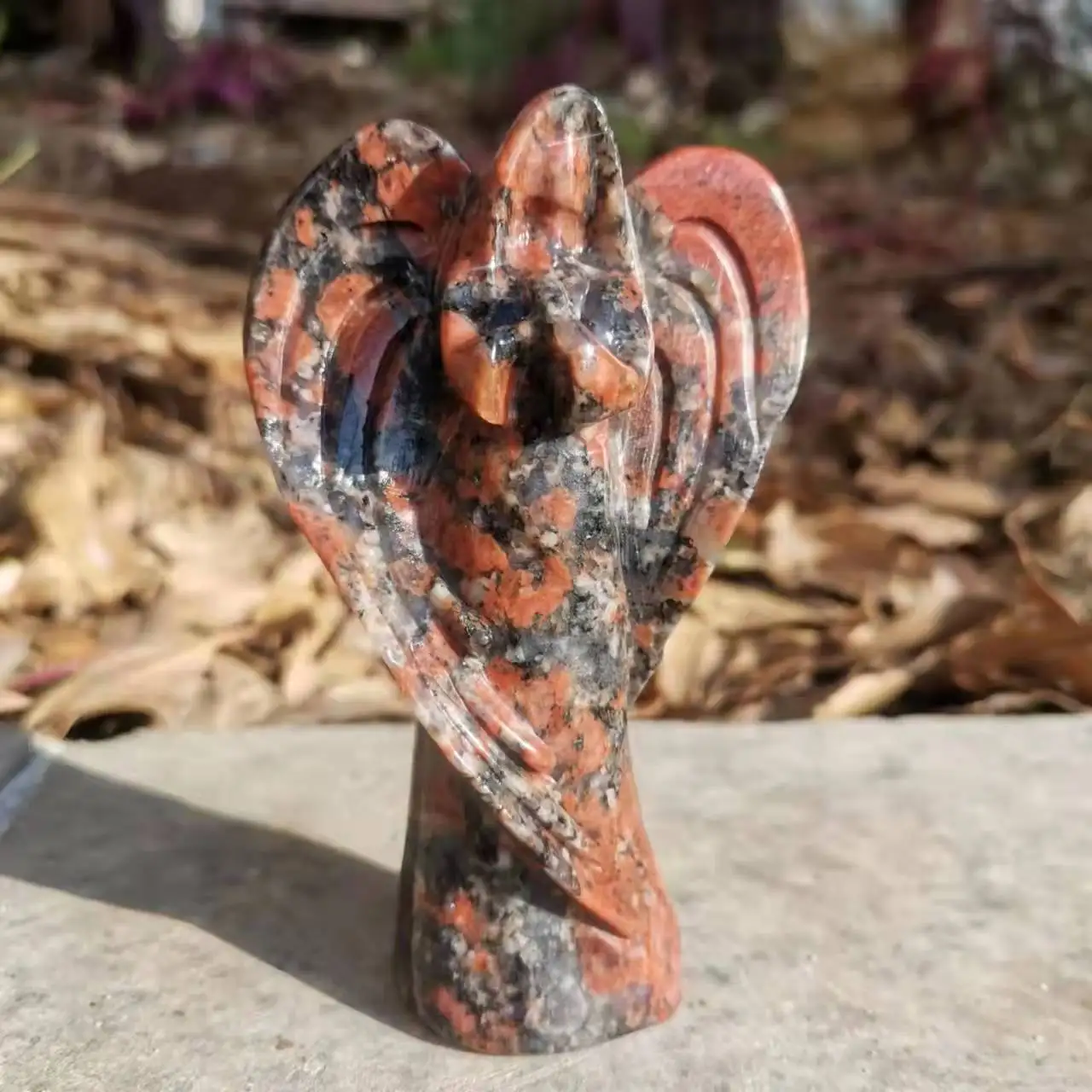 Natural Katophorite Carved Healing Angel Red Amphibole crystal Angel Statue