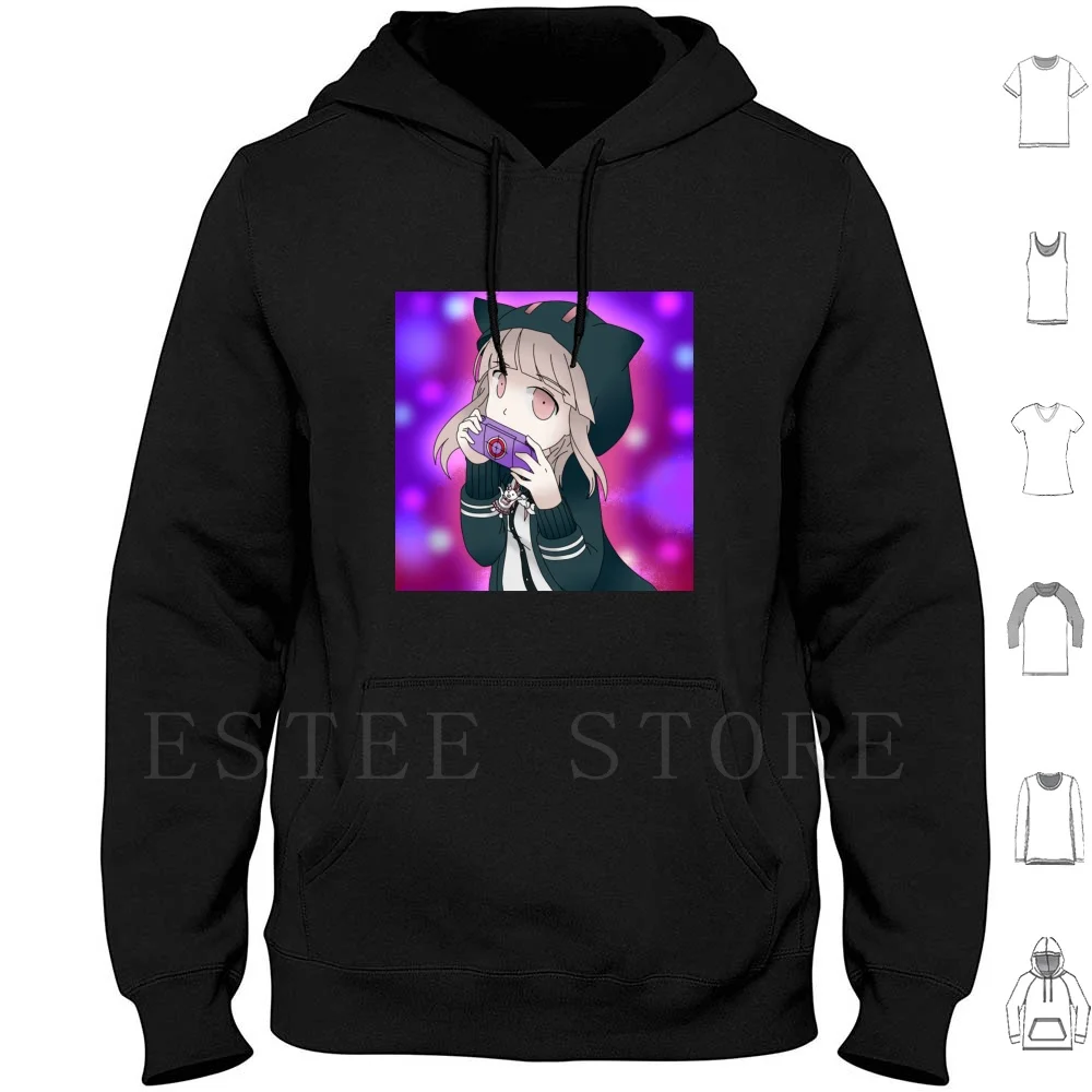 Chiaki Nanami Hoodies Long Sleeve Chiaki Nanami Dangan Ronpa Gaming Console Fanart Keychains Monokuma Monomi