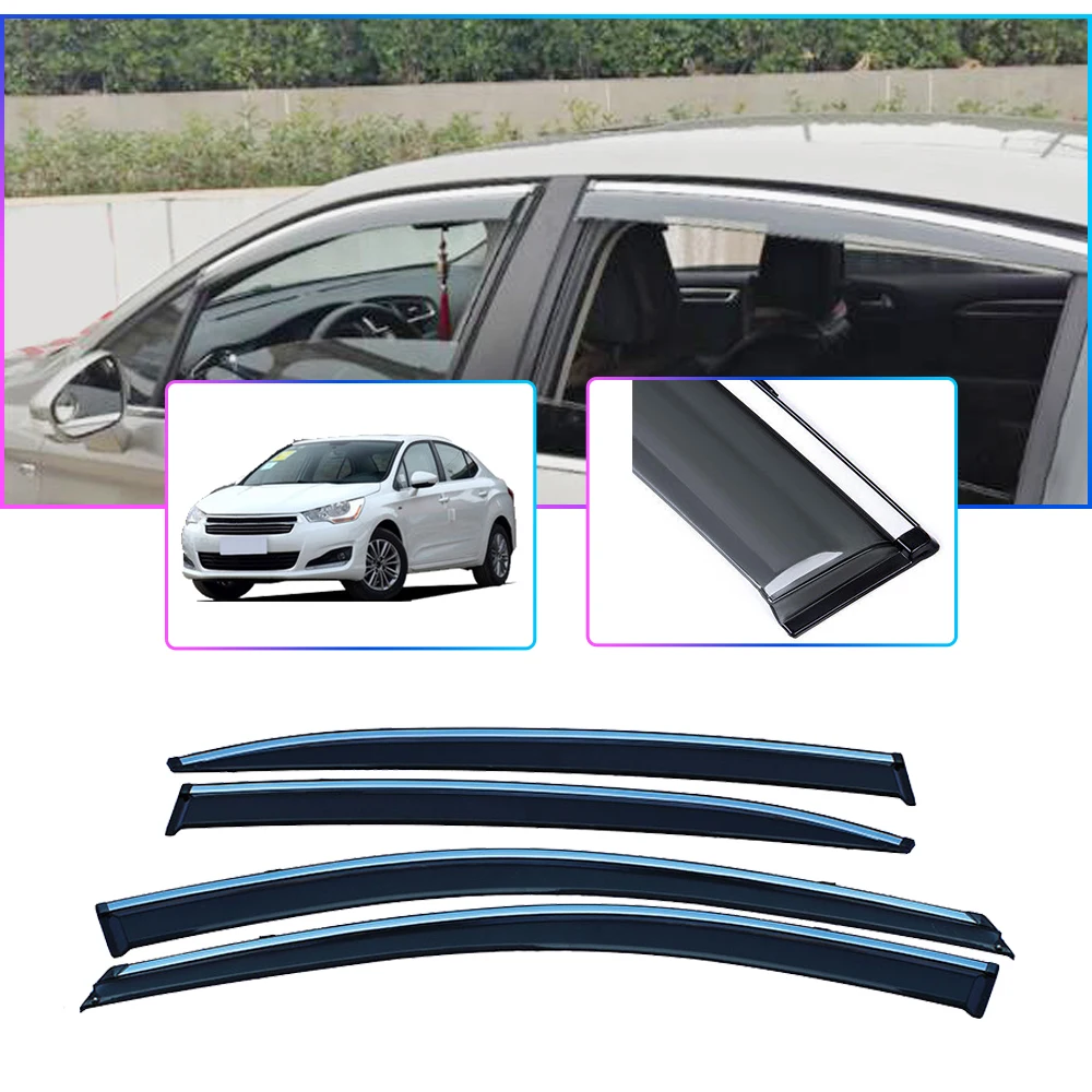 

Car Smoke Window Sun Rain Visor For Citroen C4L 2013 2014 2015 2016 2017 2018 Car Sunny visor Deflector Guard Accessories