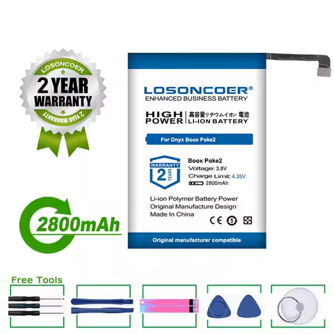 LOSONCOER 2800mAh CLP255875 For Onyx Boox Poke2 / Boox Poke3 Battery For Onyx Boox Poke 2 / Boox Poke 3 Battery
