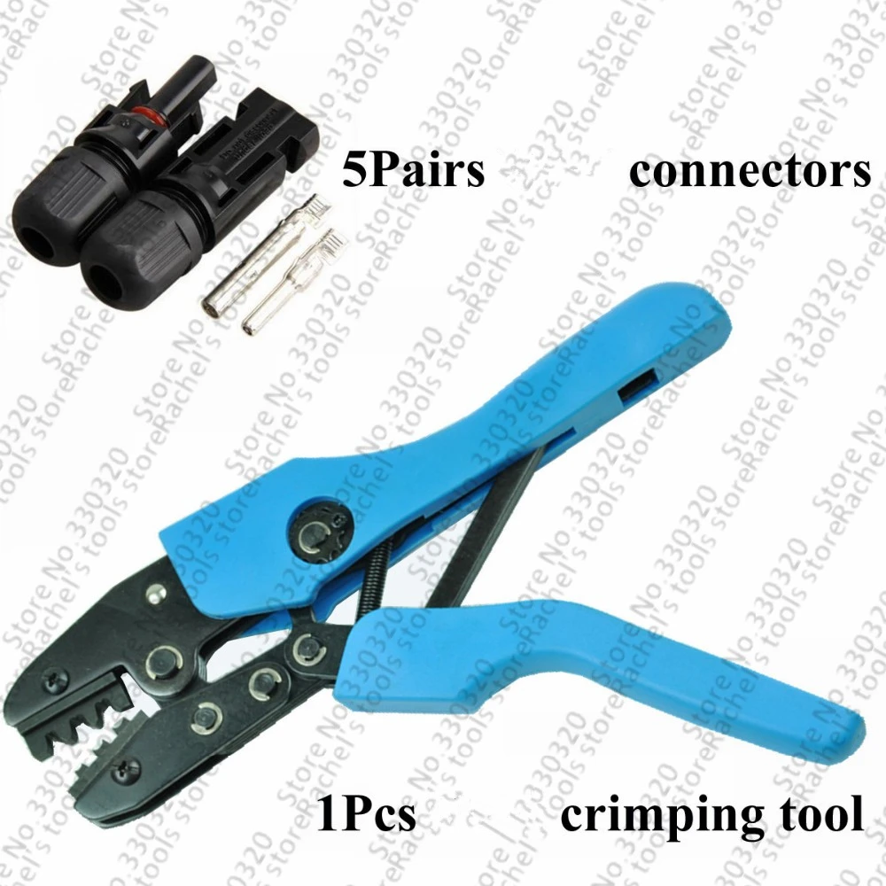 Solar PV crimping tool photovoltaic crimper with 5pairs PV solar connector for Solar Panel PV Cables 2.5-6mm2