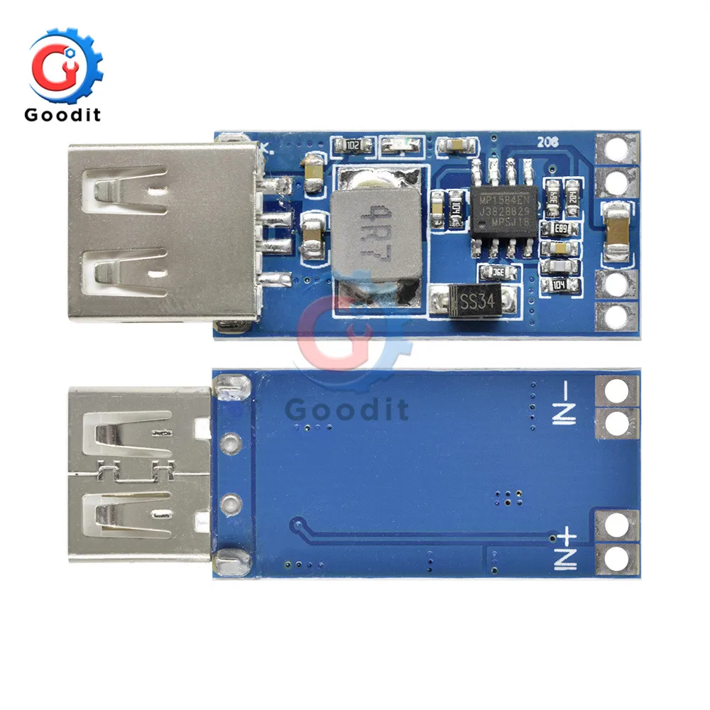 USB Step-Down Power Module DC-DC 9V/12V/24V to 5V 2A Precise Vehicle Charger Module Input Voltage 7.5-28V Output 5V/3A