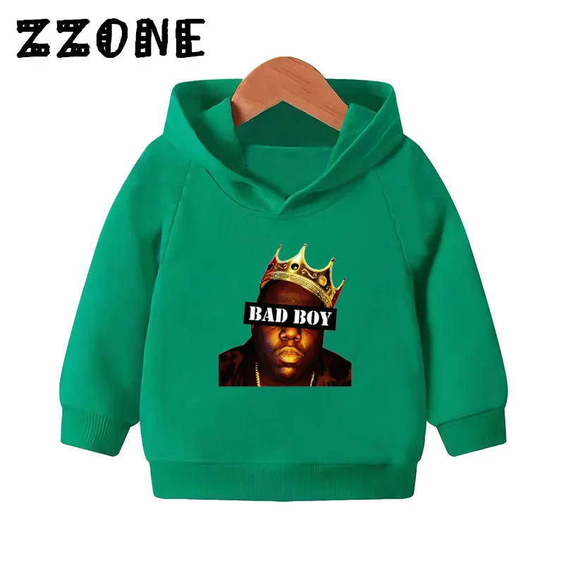 Kids Notorious Big Print Hooded Hoodies Children Biggie Smalls Sweatshirts Baby Pullover Tops Autumn Girls Boys Clothes,KMT456