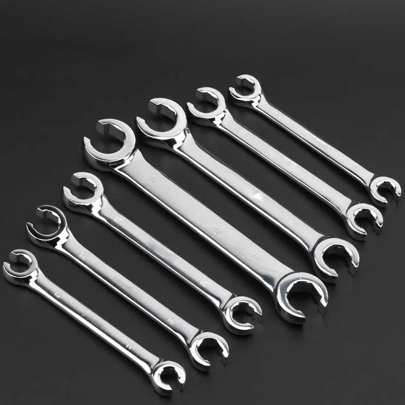 1pc Nut Spanner Brake Wrench For Car Repair Hand Tools Tubing Wrench Double Head Opening Wrench Crow\'s-Foot Spanner 6*8-24*27mm