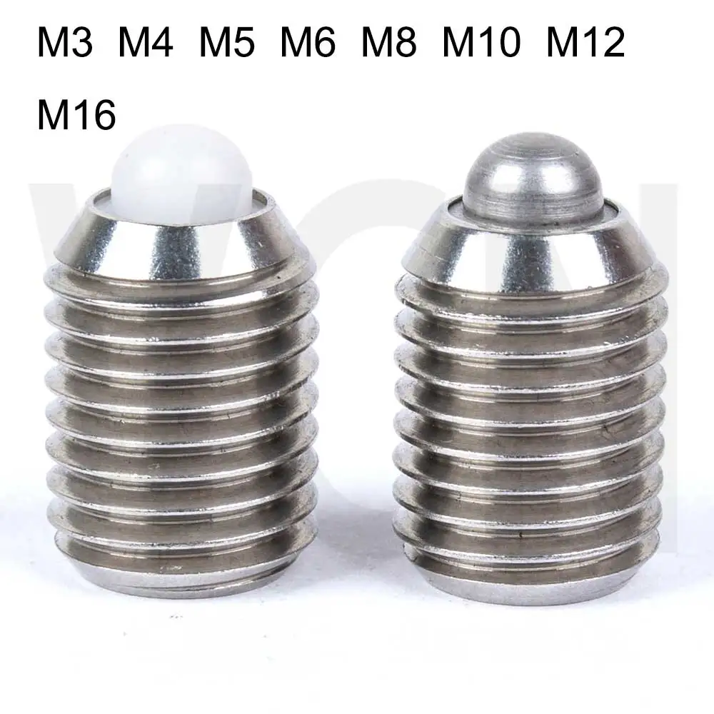 Piston à ressort en acier inoxydable 304, trou de clé hexagonale, M3 M4 M5 M6 M8 M10 M12 M16