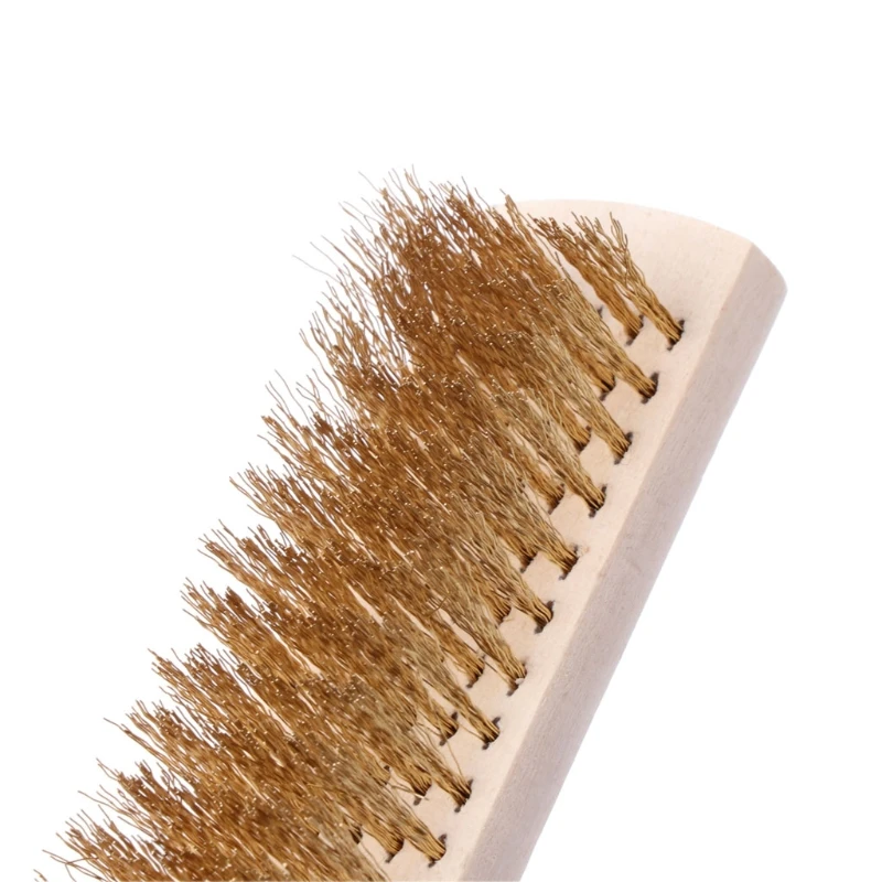 Wire Brass Briste Handle Wire Scratch Brush 208mm For Metal Cleaning