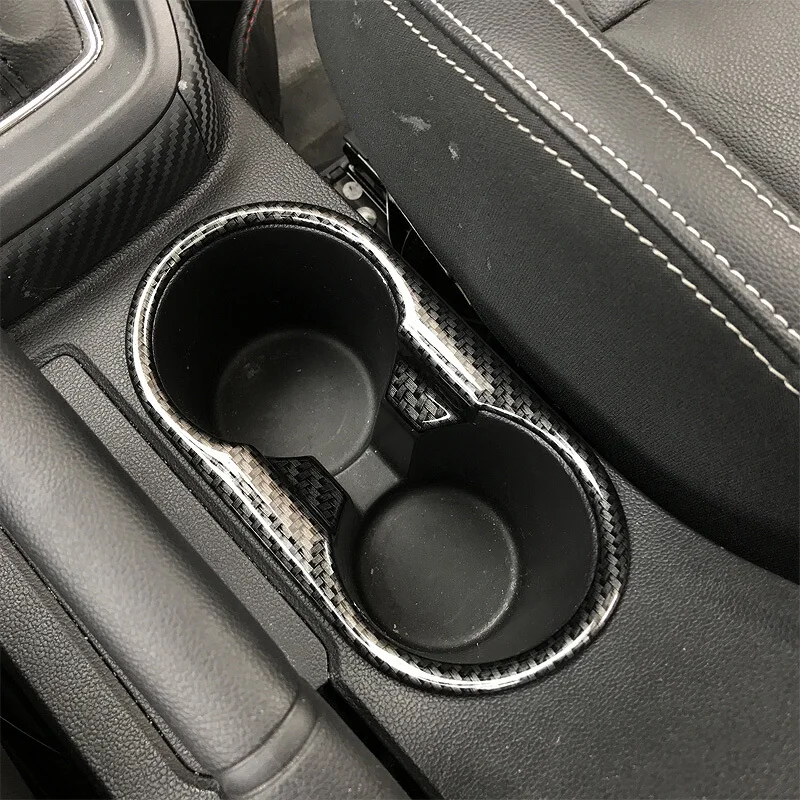 For MG ZS 2018 ABS Matte/Carbon Fibre Interior car Water Cup Holder Decoration Stickers frame Cover Trim Car Accessories 1Pcs