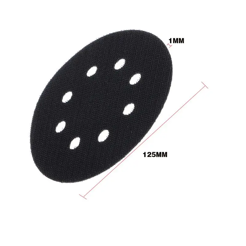5 Inci (125Mm) 8 Lubang Bantalan Antarmuka Perlindungan Permukaan Ultra-tipis untuk Bantalan Pengamplasan dan Spons Tipis Cakram Pengamplasan Kait & Lingkaran