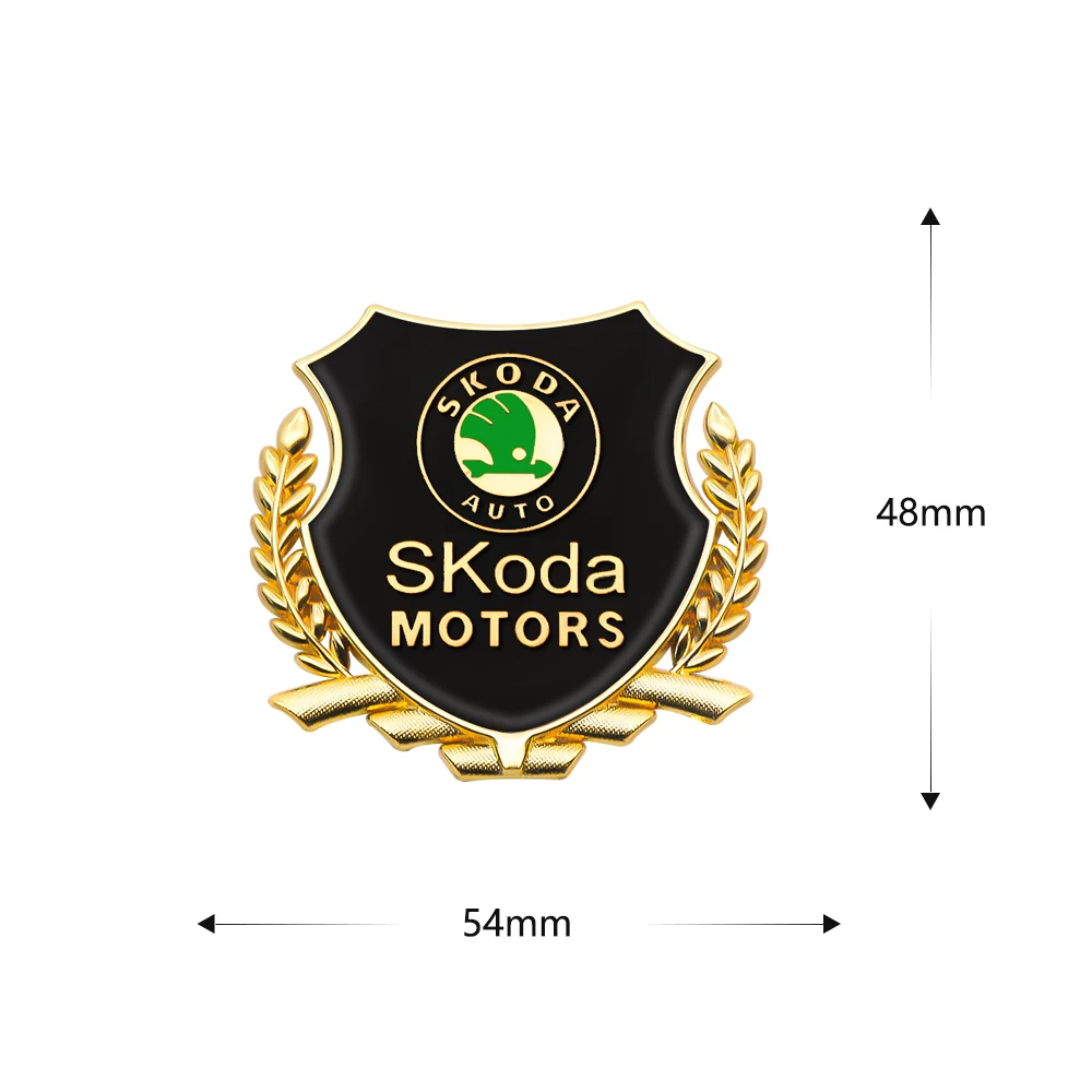 2PCS Car 3D Metal Alloy Decals Badge Stickers Side Window Emblem Exterior Accessories For Skoda Octavia Fabia Rapid Yeti Kodiaq