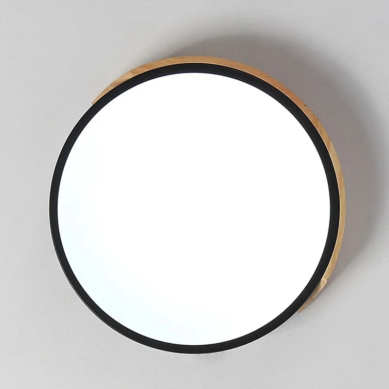 OHANEE Modern LED Ceiling Light Lamp Living Room Lighting Fixture Bedroom Kitchen Surface Mount Round Ceiling Lights Wood edge