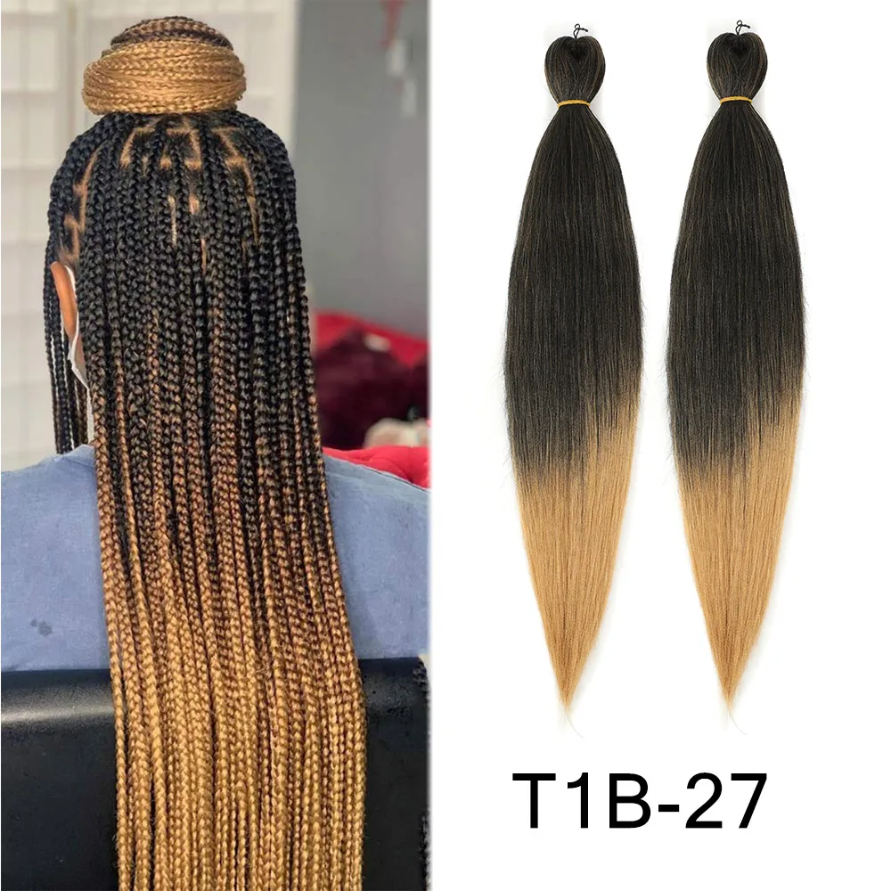 Vorgestrecktes Flechthaar 16/20/22/26/30 Zoll Niedrigtemperatur-Faser Synthetische Haarverlängerungen für Jumbo Crochet Braids – Detail 7