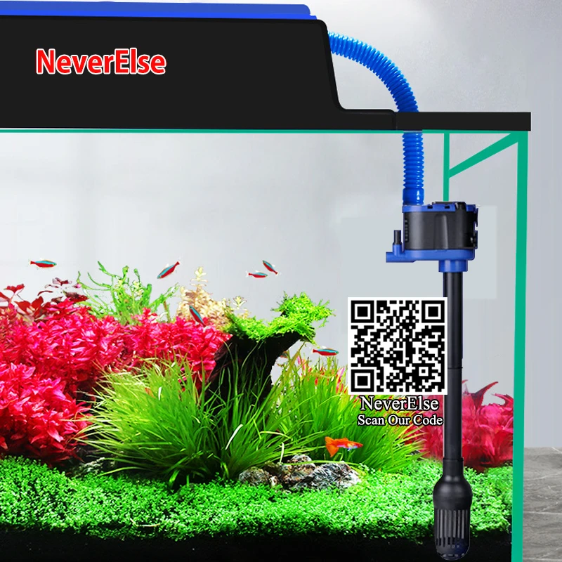 4-in-1 Multi-function Aquarium Filter Air Pump Aquarium Water Pump Fish Tank Circulating Water Spray Submersible Purifier Filter