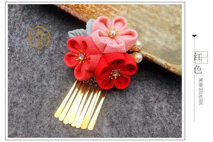 Japanese Kimono Hairpin Woman Hair Clip Cosplay for Kimono Hanfu Hand-made Hair Accessories Cute Girl Headdress Yukata Headwear