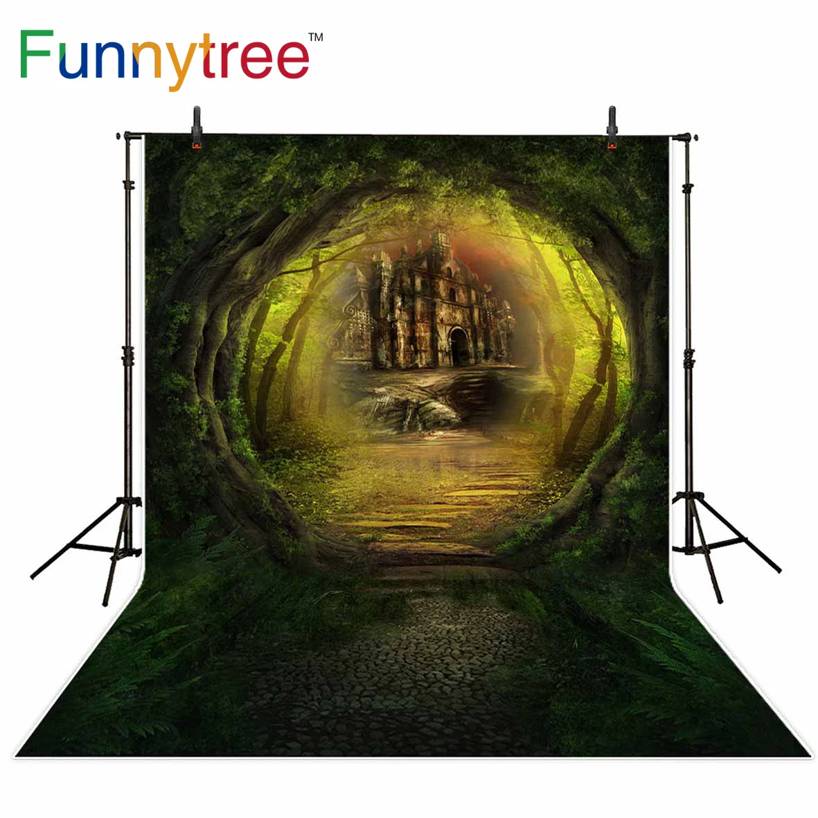 Funnytree 사진 영역 봄 사진 배경 숲 요정 꽃 원더 랜드 파티 부활절 배경 photophone