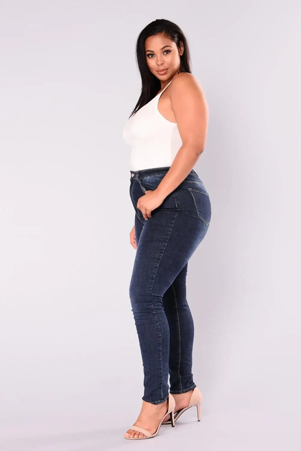 2020 New Plus Size Jeans For Women High Waist Stretch Jeans Casual Denim Pencil Pants Fall Winter Clothing L-5XL Drop shipping