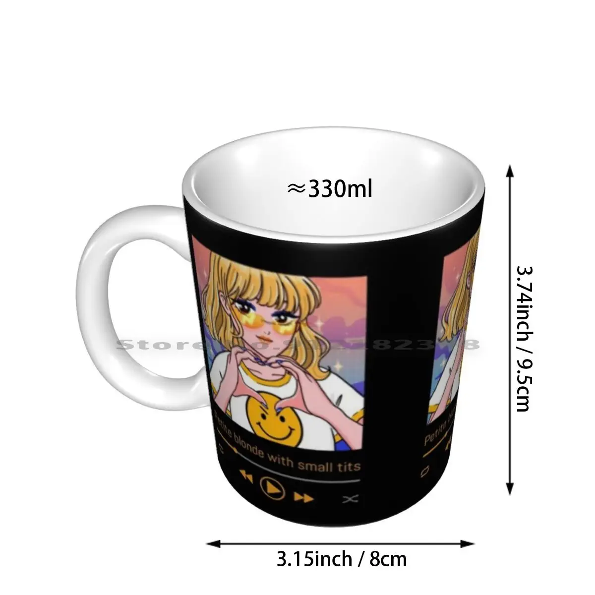 Petite Blonde Cheeky Funny Design Anime Manga Style Ceramic Mugs Coffee Cups Milk Tea Mug Manga Manga Anime Anime Lana Rhoades