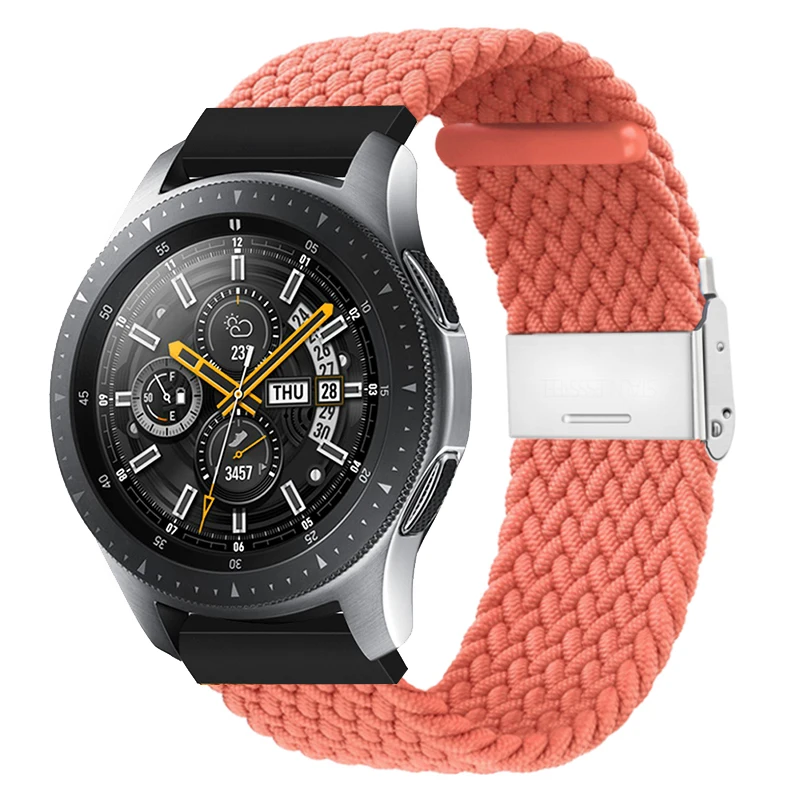 20/22mm Braided Solo Loop Nylon Strap For Huawei watch 3 Pro/GT 2 46mm Adjustable elastic Bracelet For Samsung watch 3 45mm band