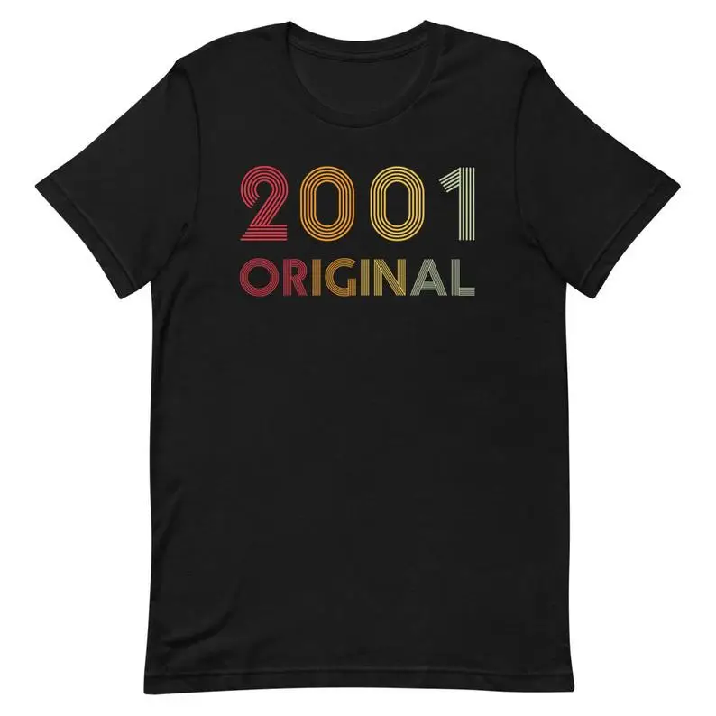 Original 2001 funny birthday gift ladies 20th birthday shirt summer casual 100% cotton T-shirt unisex vintage  women clothes