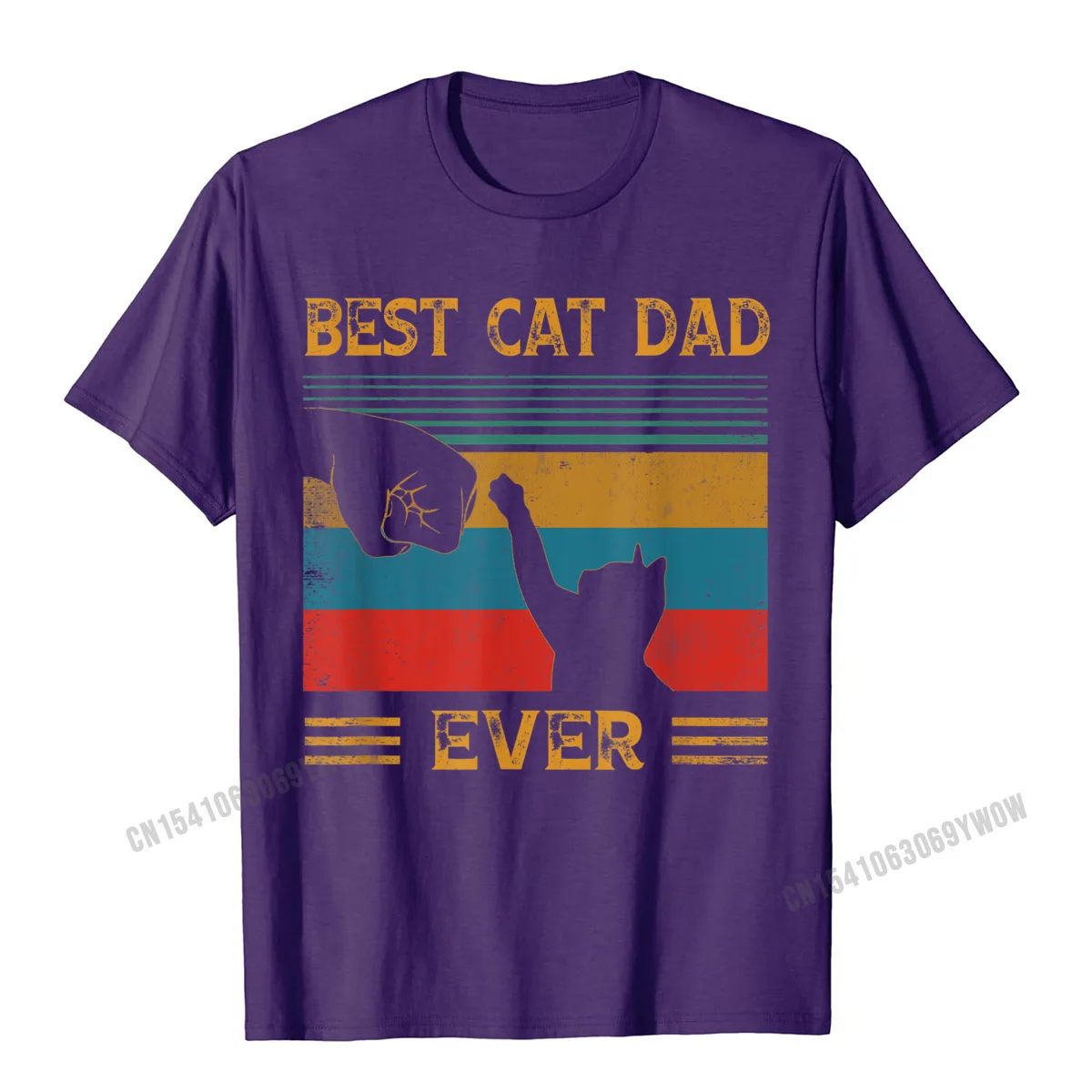 Mens Vintage Best Cat Dad Ever Bump Cat Lover T-Shirt Camisas Men Design New Coming Cotton Tops Shirt Letter For Boys