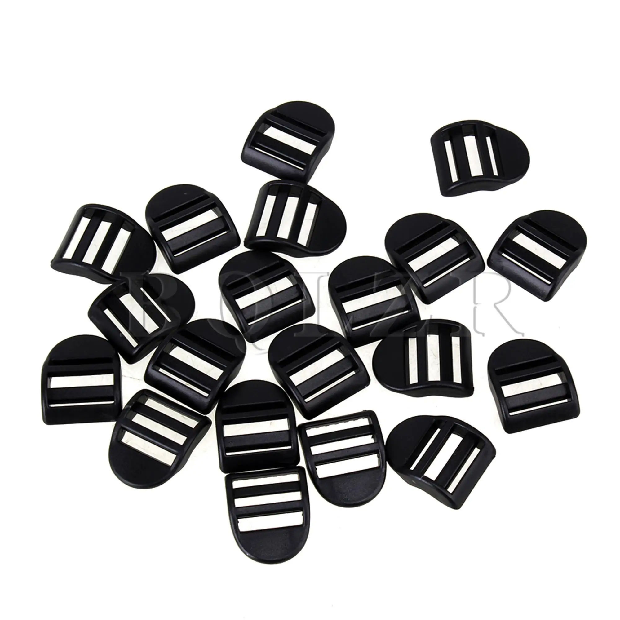 20pcs Black Plastic Multifunctional Trapezoidal Buckles Ladder Lock 2 cm for Bag Luggage Accessories