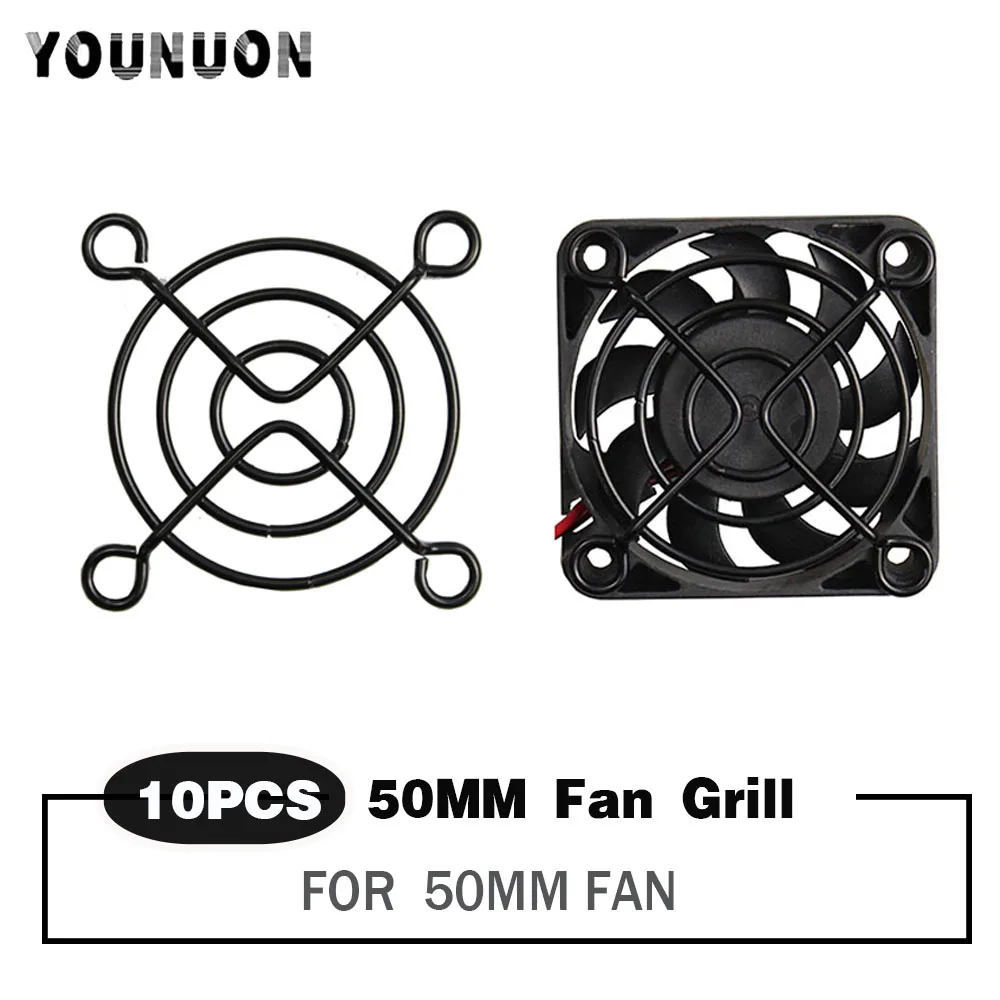 

10PCS Black 50mm 5cm Fan Grills Metal Mesh Finger Guard Protective Net Fan Grill for Cooling Fans 50mmx50mm