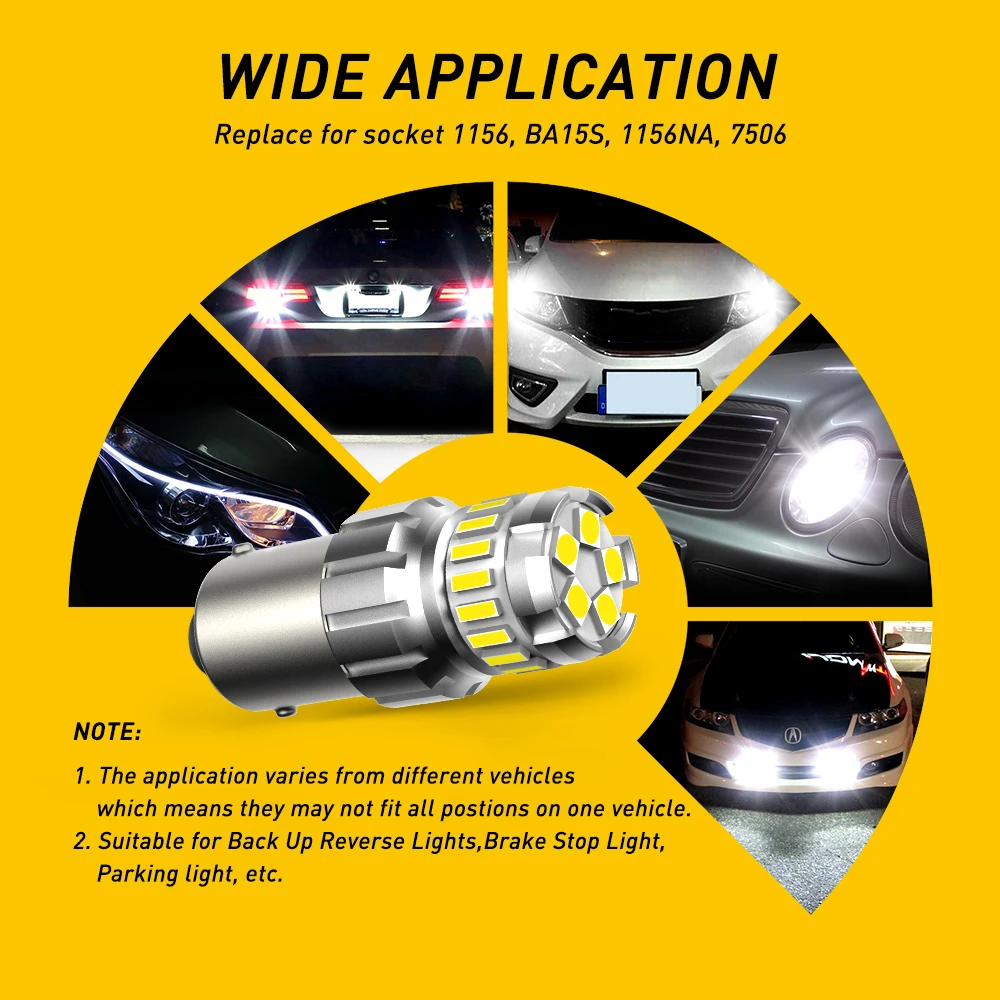 2 sztuk 1156 BA15S P21W LED T15 W16W P27W 7440 W21W W21/5 W LED żarówki 1157 bay15d P21/5 W LED sygnał samochodowy lampa hamulca rewers światła samochodowe — zdjęcie 6