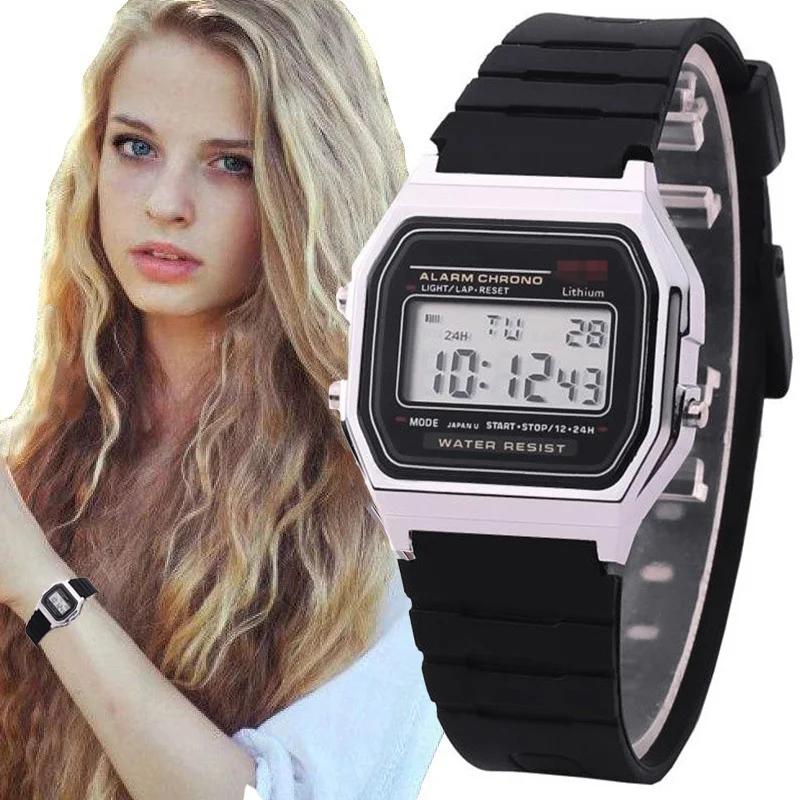 Oro di lusso Orologi Digitali Donne Ultra-sottile di Sport LED Orologio Da Polso Elettronico Orologio Luminoso Orologio Da Donna Ragazze montre femme