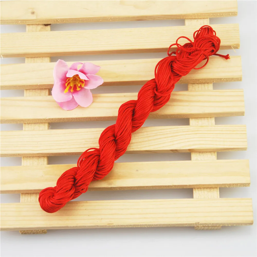 Hot Kindergarten Handmade DIY Kumihimo cords 1mm Macrame Nylon Cord Silk Beading Thread Braided String Multi 1pcs 25meters DS206