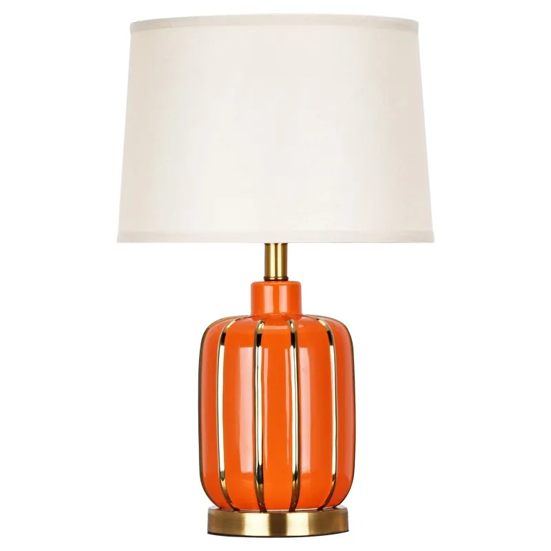 OURFENG Modern Table Desk Lamp LED Bedside Light Ceramic Home Decoration Foyer Office Bedroom Study Dining Room