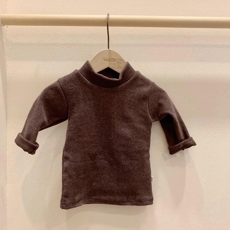 Girl Boys Baby Turtleneck Clothing New Fashion Korean Style Solid T-Shirts Autumn Long Sleeve Tops Clothes Childrens Fall Tees