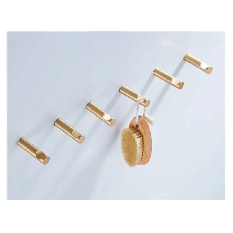 Crochet pour Robe en laiton massif | Brosse d'accessoires de salle de bain en or porte-vêtements mural, porte-manteau antirouille crochet pour serviettes