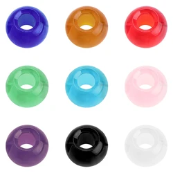20Pcs Large Hole Bead 8x14mm Big Hole Crystal Glass Round Spacer Beads For Jewelry DIY Making Bracelets Accessories  Wholesale