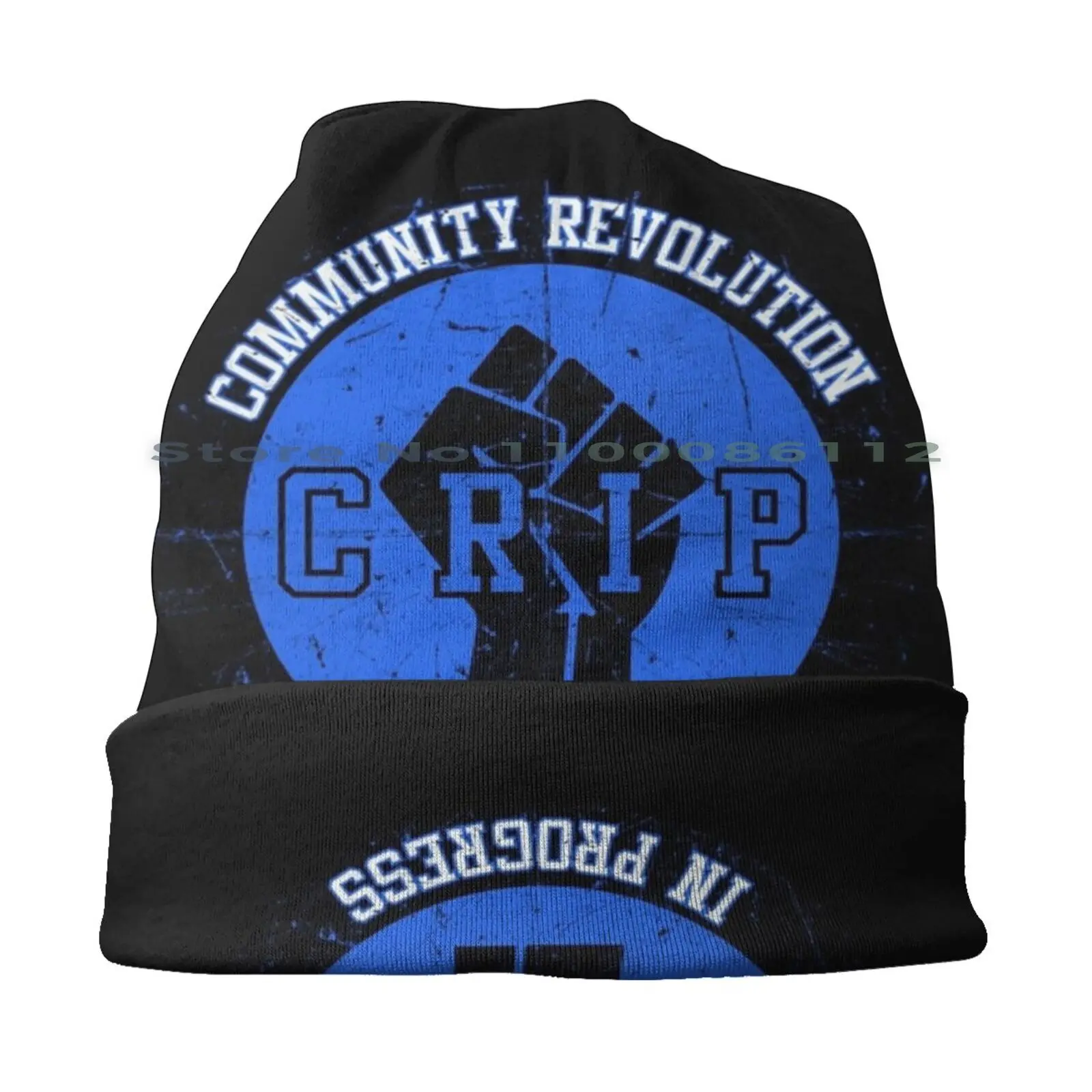 Crip Community Revolution In Progress Beanies Knit Hat Crips Cuz Gangster Gangsta Black Lives Matter Thug Life Young Thug