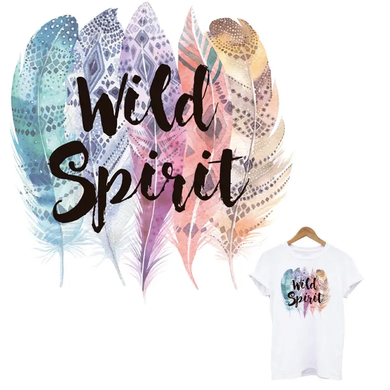 Wild Spirit Patches For Clothing DIY A-Level Washable Iron On Sticker Heat Transfer Dreamcatcher Feather Patch Accessory Decor