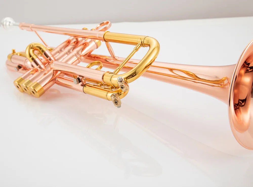 New  Rose gold Trumpet Retro copper B Flat Trumpete with Mouthpiece and Case Accessories Good Quality