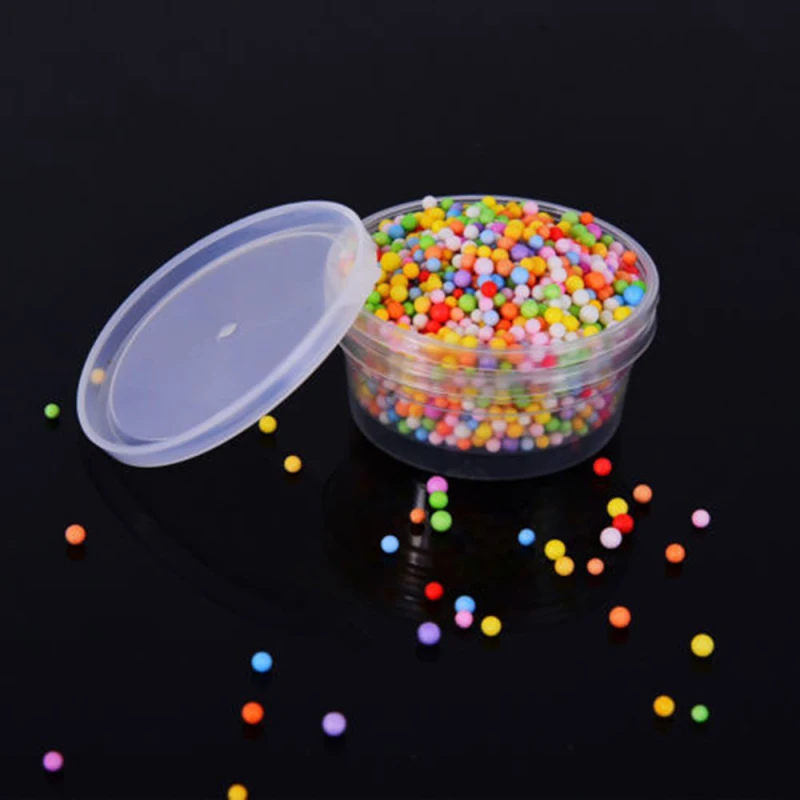 20PCS Foam Ball Round Clear Storage Box Container With Lid Slime Clay Storage Jar Sealed