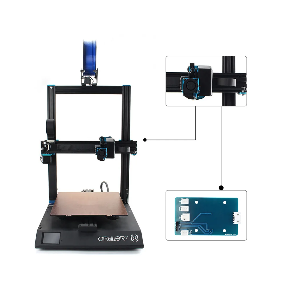 3D Printer Accessories Parts Hot End PCB Adapter Board and 20-pin Cable Kit for Artillery Sidewinder X1 3D Printer