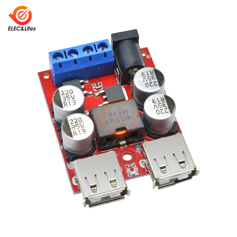 5V Vehicle Car Charger charging board DC-DC 8V-35V To 5V 8A Step Down Power Supply Converter Module Dual USB Output charger