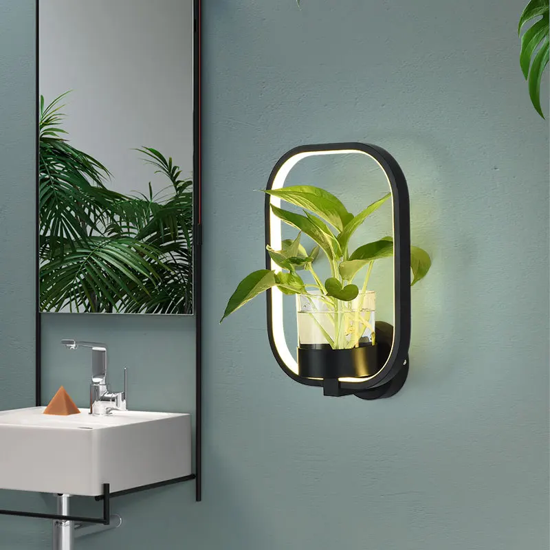 Nordic Wall Lamp Plant Led Modern Sconce Minimalist Creative Living Room Staircase Aisle Lighting Bedroom Bedside Decor Lights