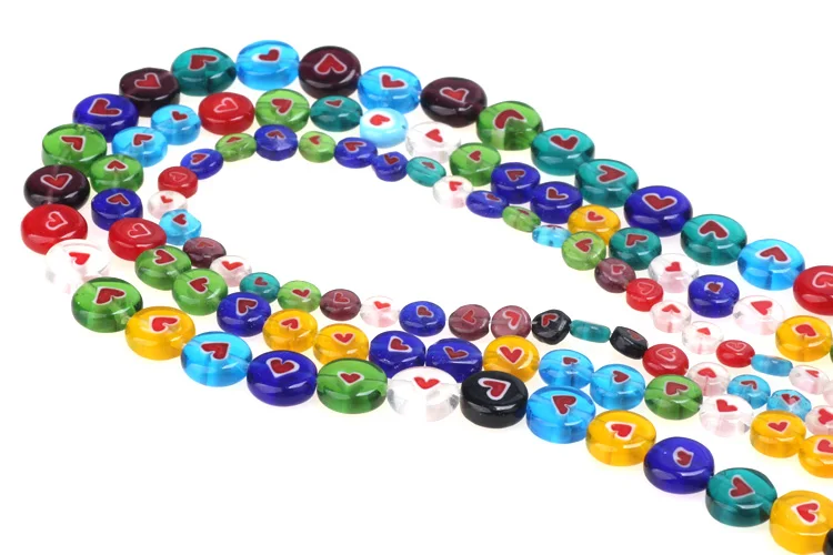 6mm/8mm/10mm Multicolor Runde Flache Form Evil Eye Lampwork Glasierte Glas Perlen für Armband halskette DIY Schmuck Machen – Detail 9